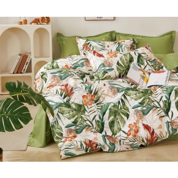 Pościel Bawełniana 100% 160x200 w liście monstery PB591